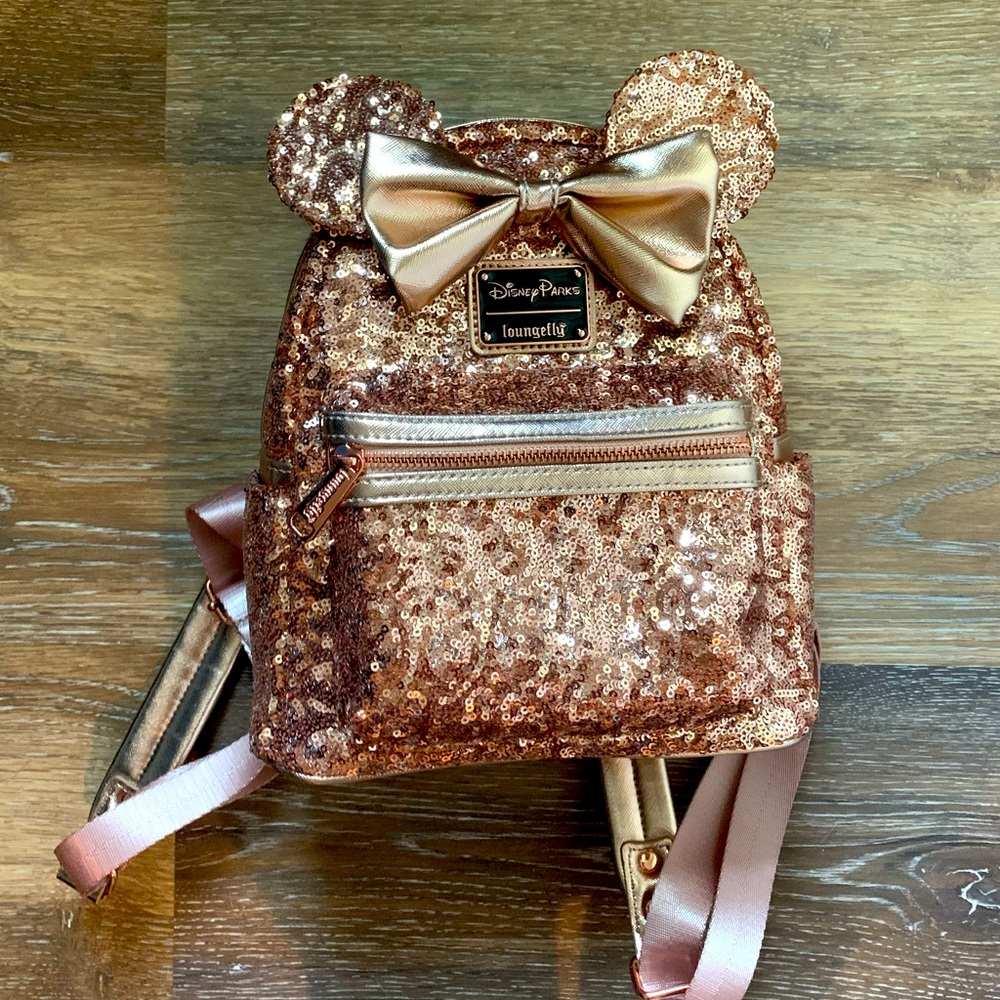 Disney rose gold loungefly pack pack